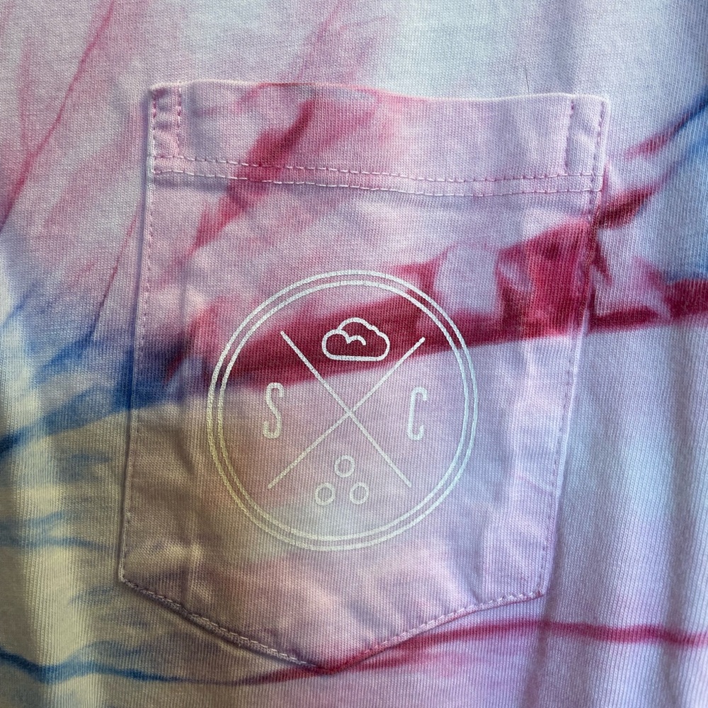 Tie-Dye Long Sleeve Cropped Tee - Blue & Pink - Picture 2 of 4